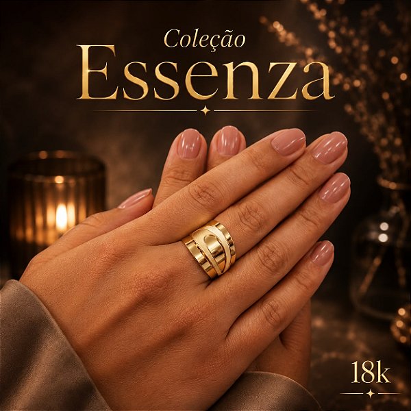 Anel Gold Line Ouro 18k - Coleção Essenza