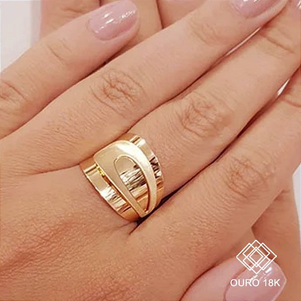 Anel Gold Line Ouro 18k