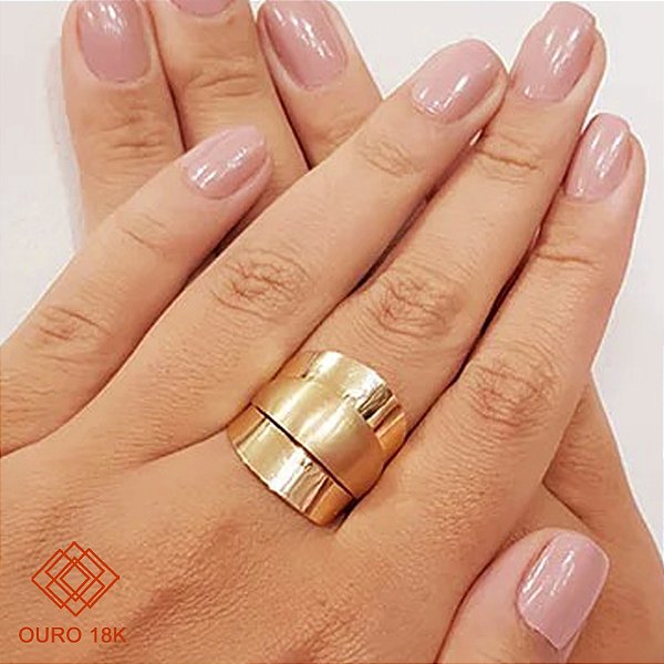 Anel Gold Line Ouro 18k