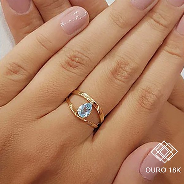 Anel Gold Line Ouro 18k Topázio