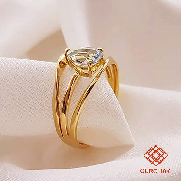 Anel Gold Line Ouro 18k Topázio