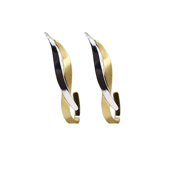 Brinco Meia Argola Gold Line Ouro 18k