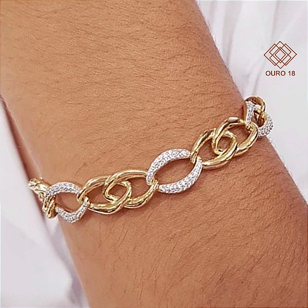 Pulseira Artemis Ouro 18k Zircônias