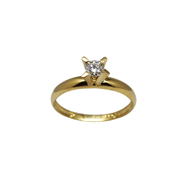 Anel Solitário Ouro 18k - Brilhante Moissanite 30 Pts