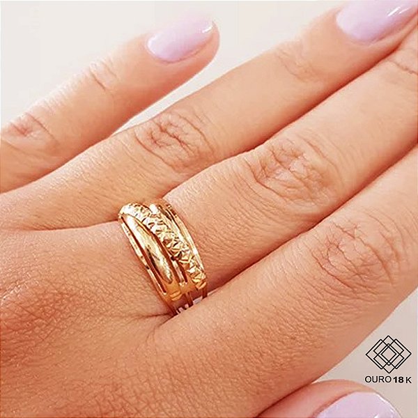 Anel Estamparia Ouro 18k