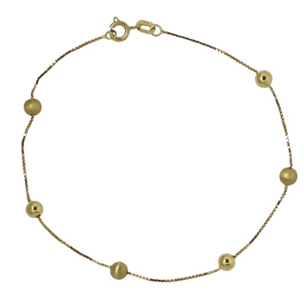 Pulseira Veneziana Esferas Lisas Ouro 18k