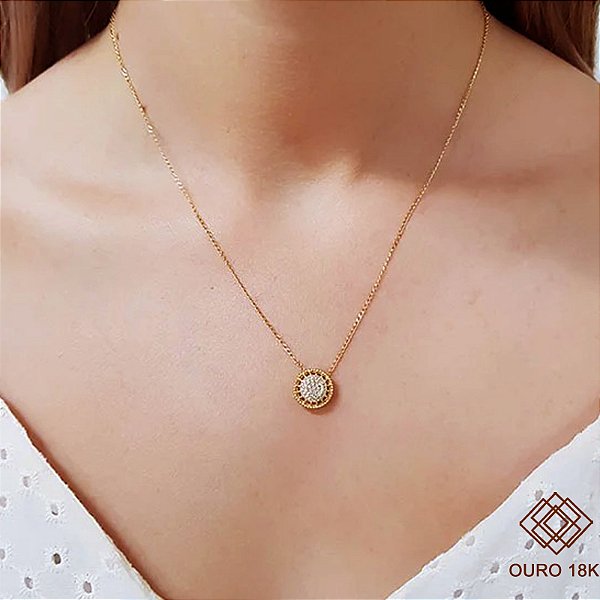 Kit Cordão Ouro 18k + Pingente Chuveiro Ouro 18k