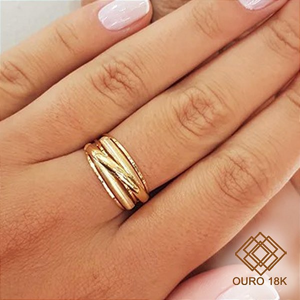Anel Estamparia Ouro 18k