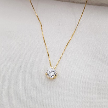 Gargantilha Veneziana com Ponto de Luz Zircõnias Ouro 18k - 45CM