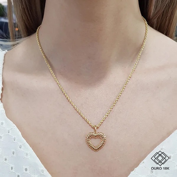 Pingente Coração Ouro 18k