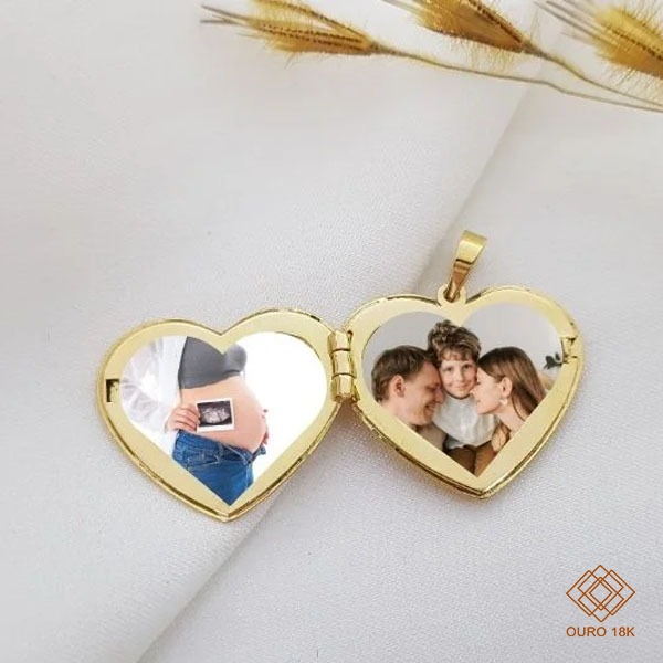 Relicário Coração Ouro 18k