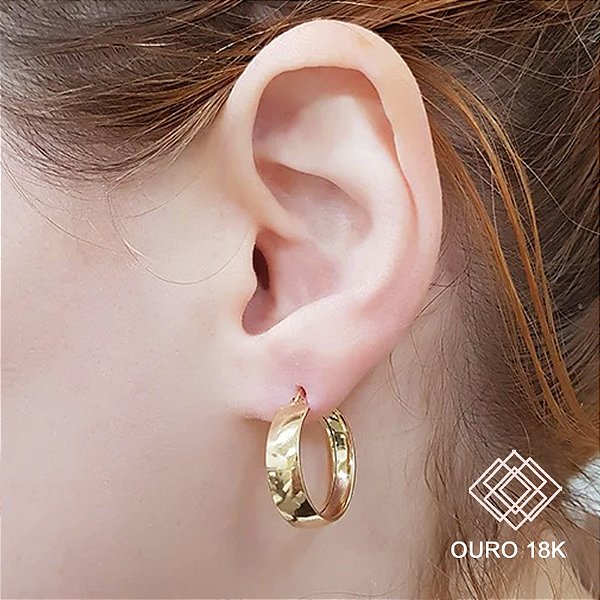 Brinco Bold Argola Média Ouro 18k