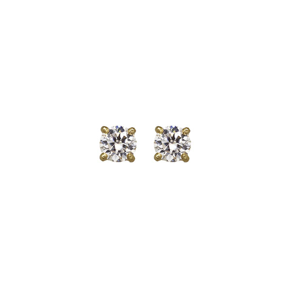 Brinco Solitário Ouro 18k com Moissanite