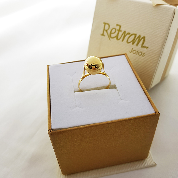 Anel Esfera Ouro 18k