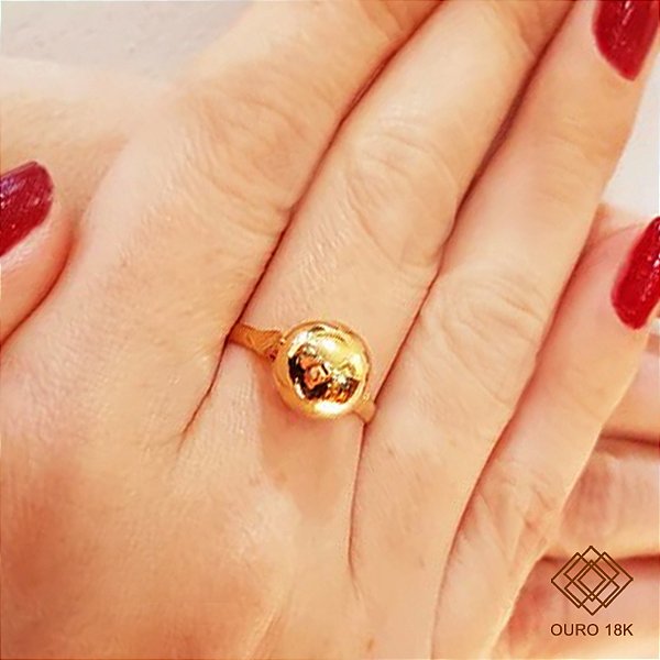 Anel Esfera Ouro 18k