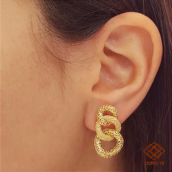 Brinco Filigrana  Ouro 18k
