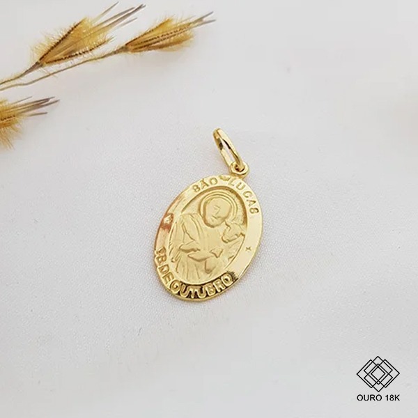 Pingente São Lucas Ouro 18k