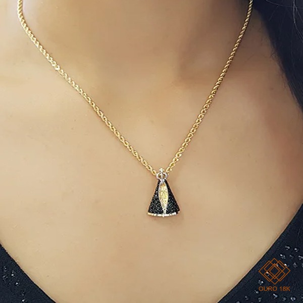 Pingente Nossa Senhora da Aparecida Ouro 18k