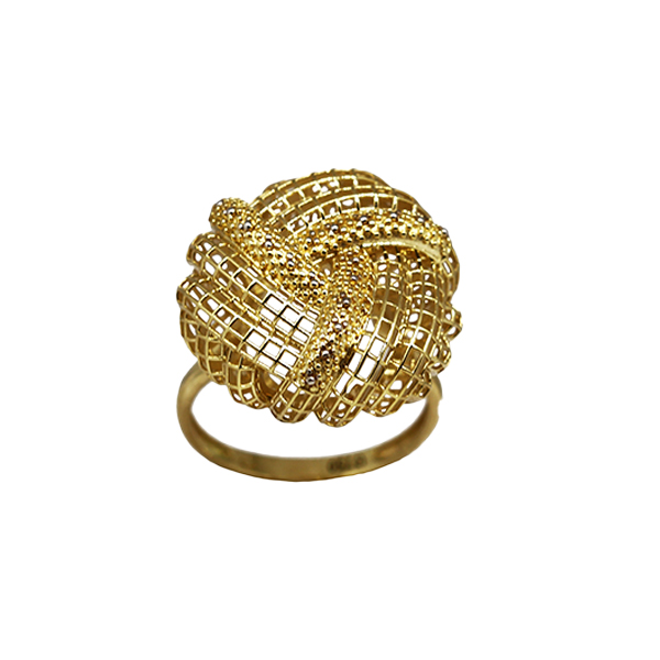 Anel Modelo Botão em Filigrana Ouro 18k