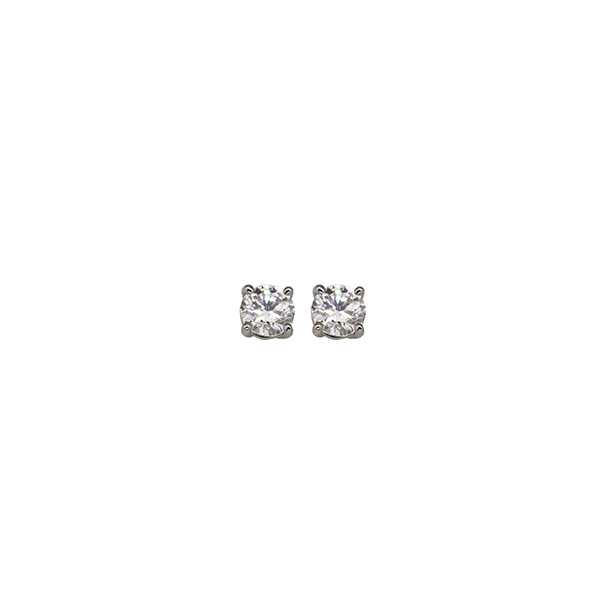 Brinco Ponto de Luz Ouro Branco 18k Moissanite