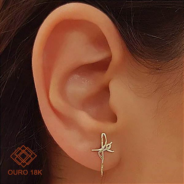 Brinco Fé Ouro 18k