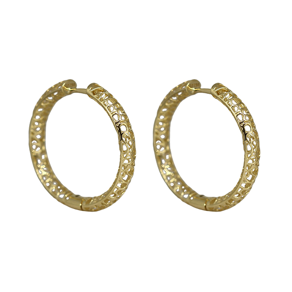 Brinco  Argola Filigrana Ouro 18k