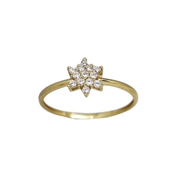 Anel Chuveiro Estrela Ouro 18k Zircônias