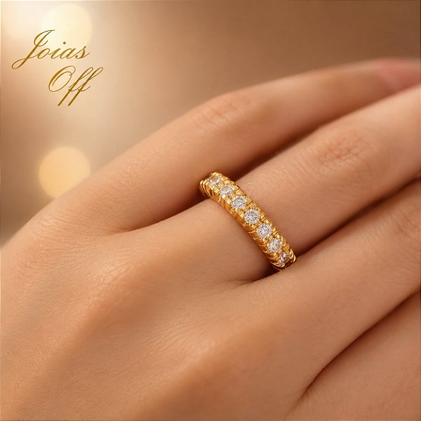 Anel Aparador Inteira Diamante Laboratório 1,97 Cts Ouro 18k
