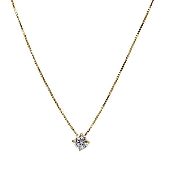Gargantilha Ponto de Luz Ouro 18k - Brilhante Moissanite 45 pts