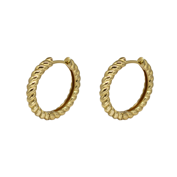 Brinco Argola Torcida Ouro 18k