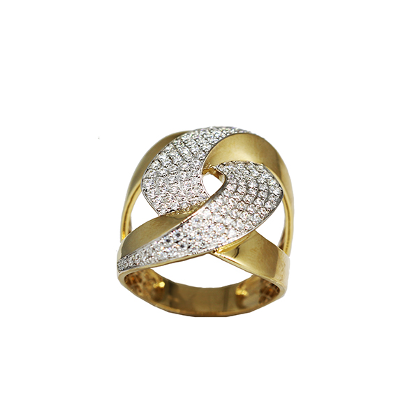 Anel Torcido Ouro 18k Moissanite