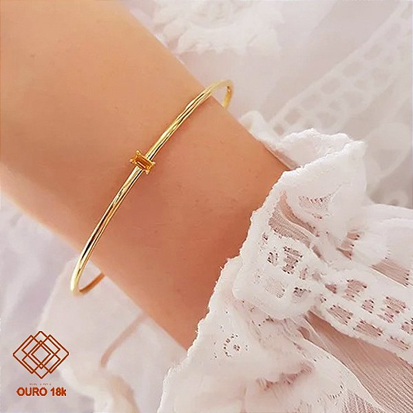 Bracelete Ouro 18k Citrino