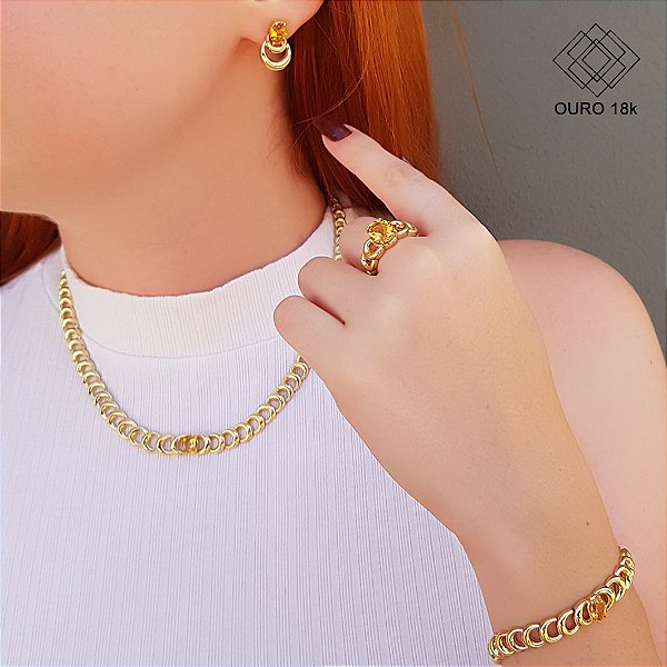 Gargantilha Elos Ouro 18k Citrino