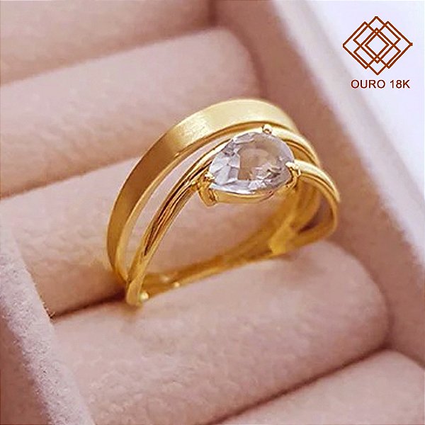 Anel Ouro 18k Topázio