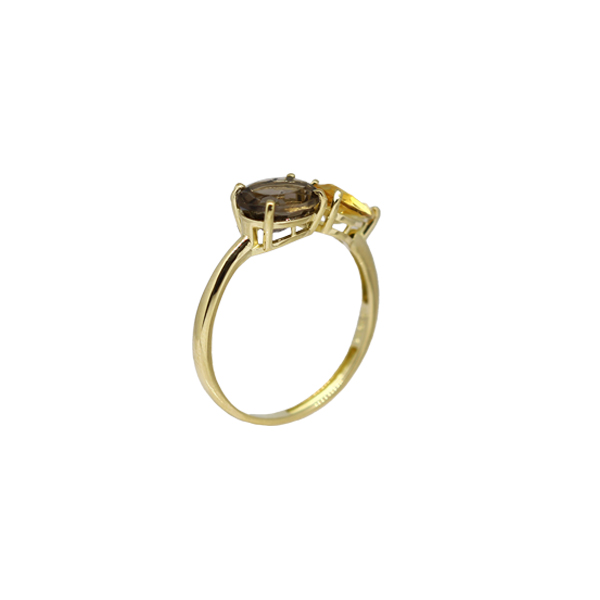 Anel Ouro 18k Pedras Naturais