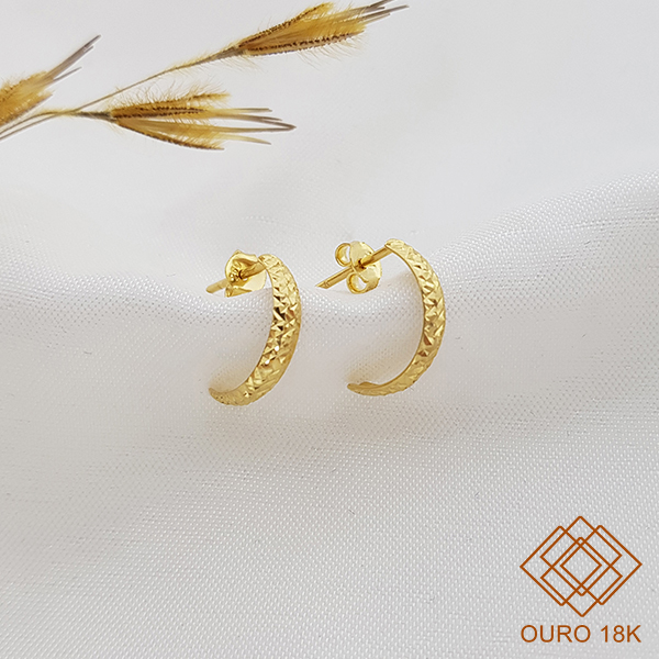 Brinco Semi Argola Ouro 18k