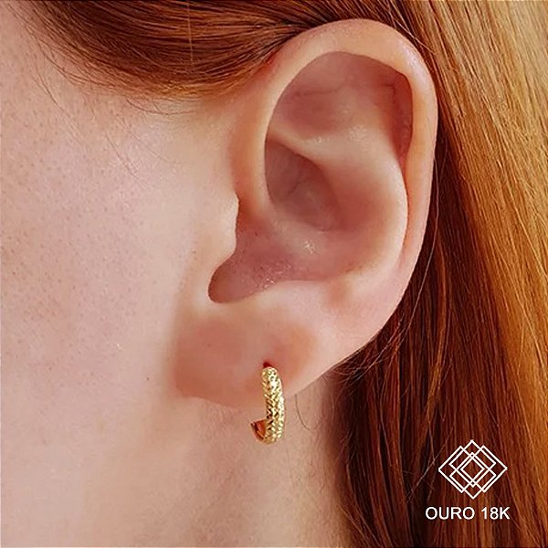 Brinco Semi Argola Ouro 18k