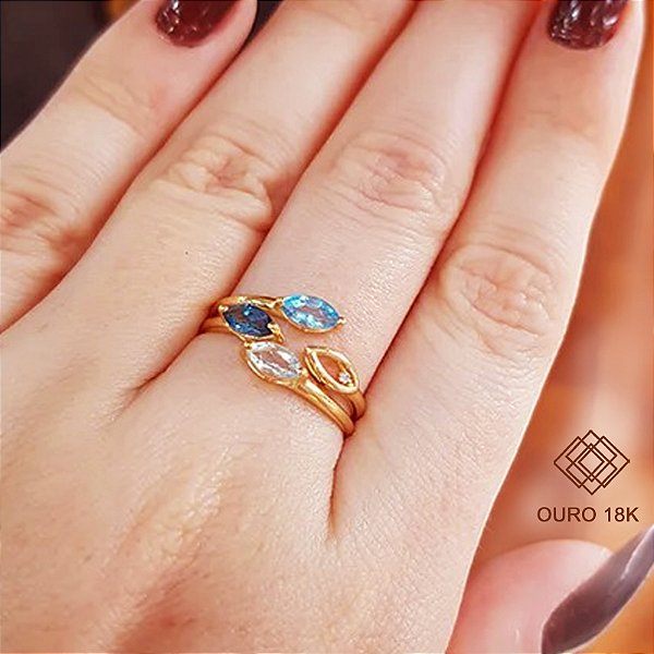 Anel Ouro 18k Topázio