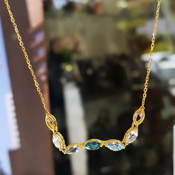 Gargantilha Ouro 18k Topázios