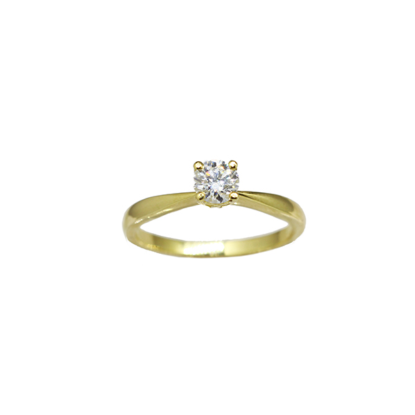 Anel Solitário Ouro 18k e Moissanite