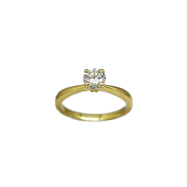 Anel Solitário Ouro 18k e Moissanite 6mm