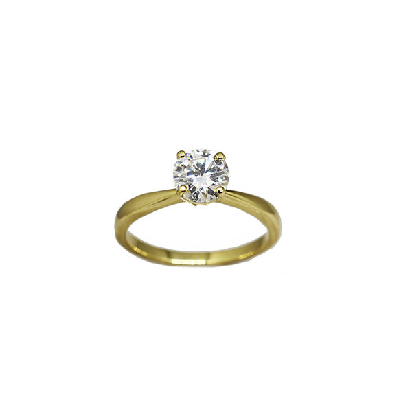 Anel Solitário Ouro 18k e Moissanite 7mm