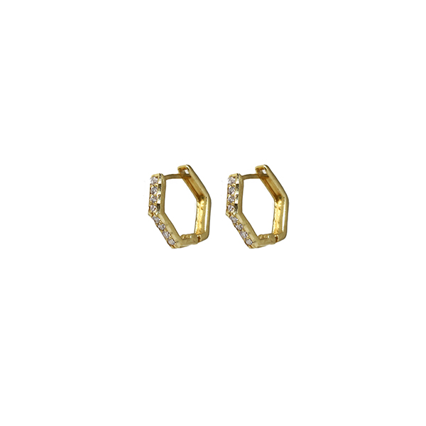 Brinco Argola Ouro 18k Zircônia
