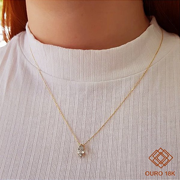 Gargantilha gota Ouro 18k Topázio