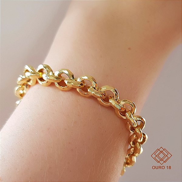Pulseira Elo Português Ouro 18k