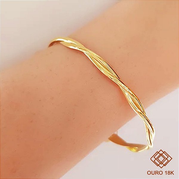 Bracelete Bold Trançado Ouro 18k