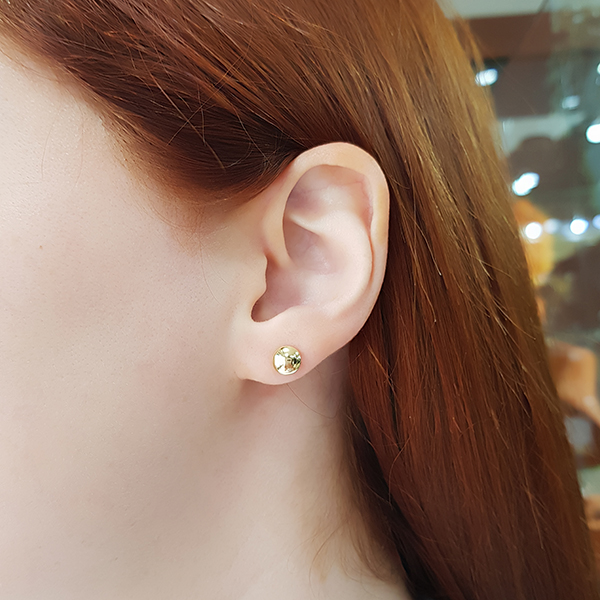 Brinco Bold Esfera Lentilha Ouro 18k