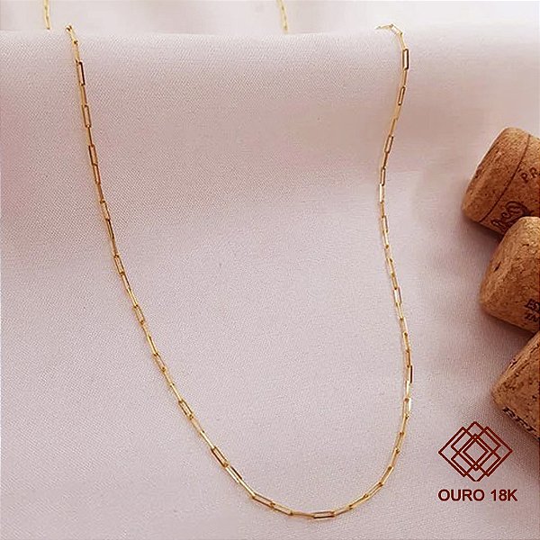 Cordão Malha Cadeado Ouro 18k - 50cm