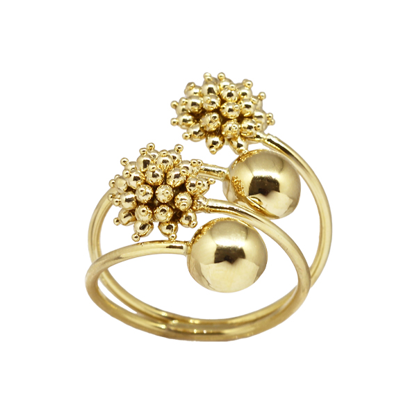 Anel Esferas Ouro 18k
