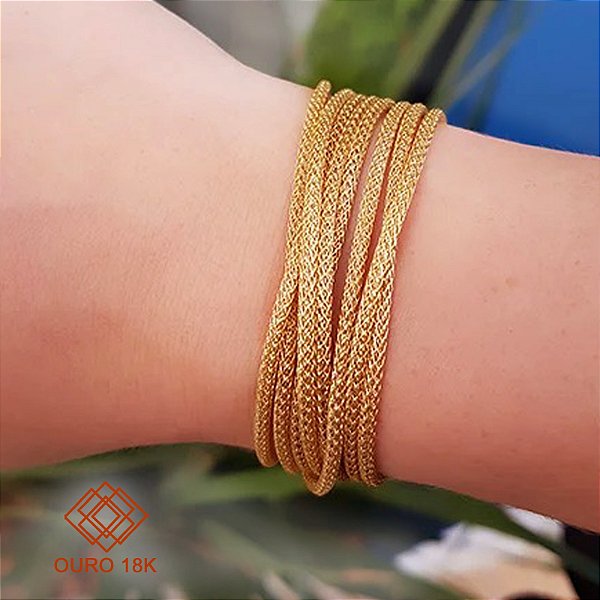 Pulseira / Gargantilha Corda Ouro 18k-120cm